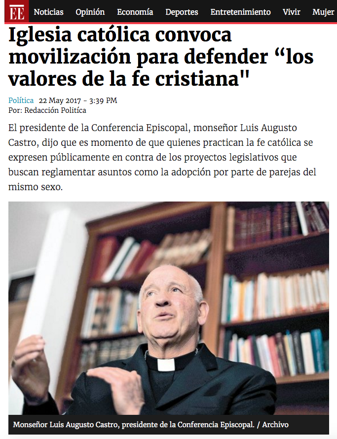 Iglesia católica convoca movilización para defender “los valores de la fe cristiana"