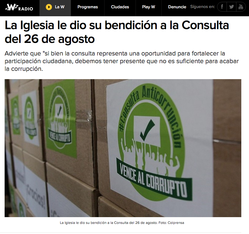 La Iglesia le dio su bendición a la Consulta del 26 de agosto