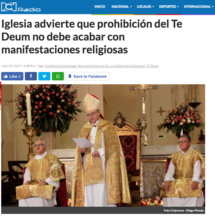 Iglesia advierte que prohibición del Te Deum no debe acabar con manifestaciones religiosas