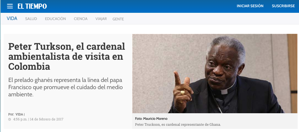 Peter Turkson, el cardenal ambientalista de visita en Colombia