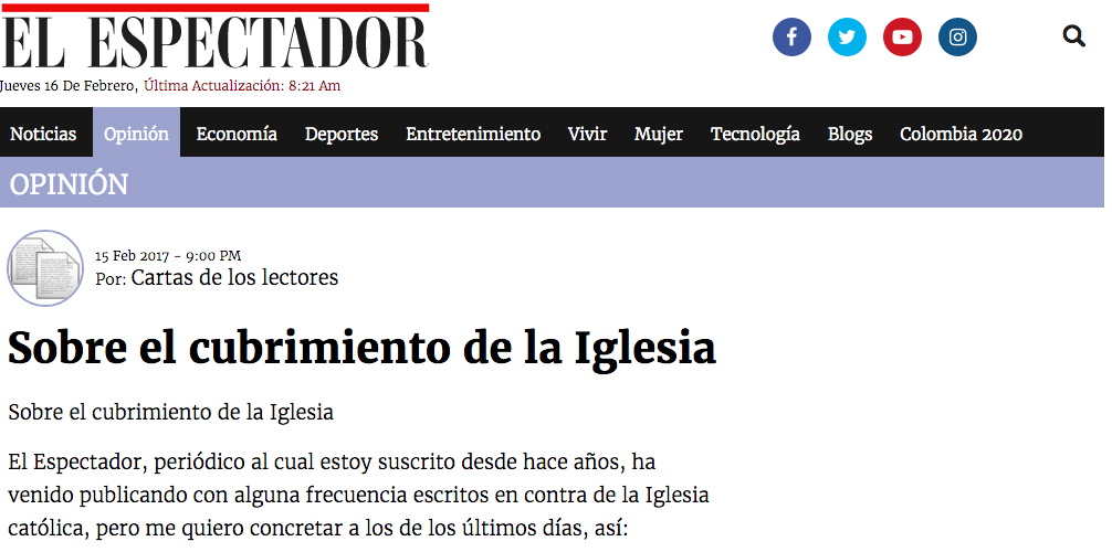 Sobre el cubrimiento de la Iglesia