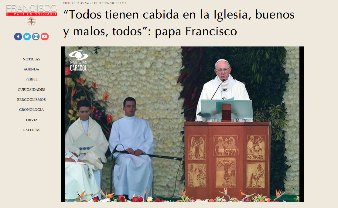“Todos tienen cabida en la Iglesia, buenos y malos, todos”: papa Francisco
