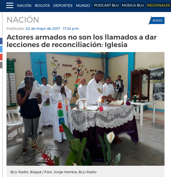 Actores armados no son los llamados a dar lecciones de reconciliación: Iglesia