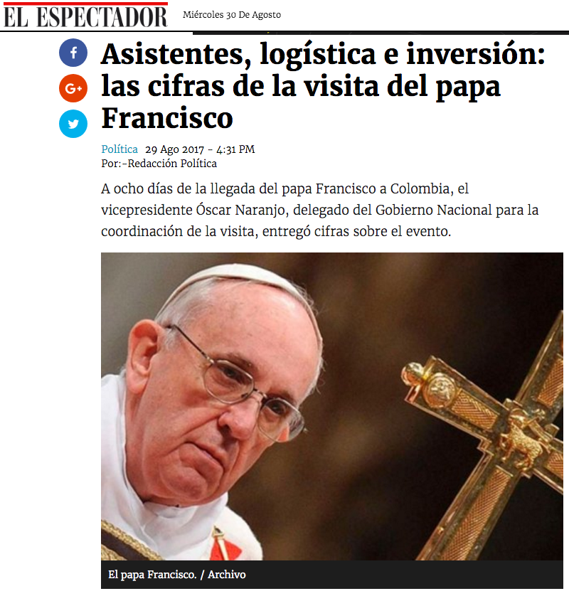 Asistentes, logística e inversión: las cifras de la visita del papa Francisco