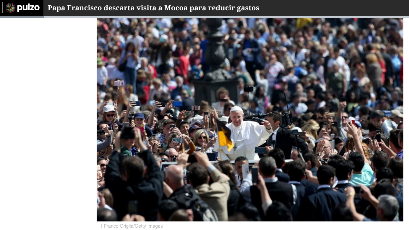 Papa Francisco descarta visita a Mocoa para reducir gastos