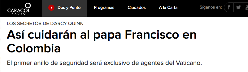 Así cuidarán al papa Francisco en Colombia