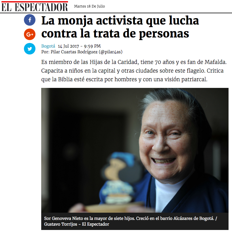 La monja activista que lucha contra la trata de personas
