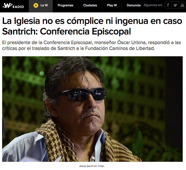 La iglesia no es cómplice ni ingenua en caso Santrich: Conferencia Episcopal