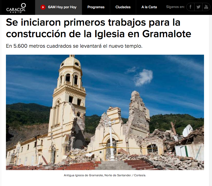 Se iniciaron primeros trabajos para la construcción de la Iglesia en Gramalote