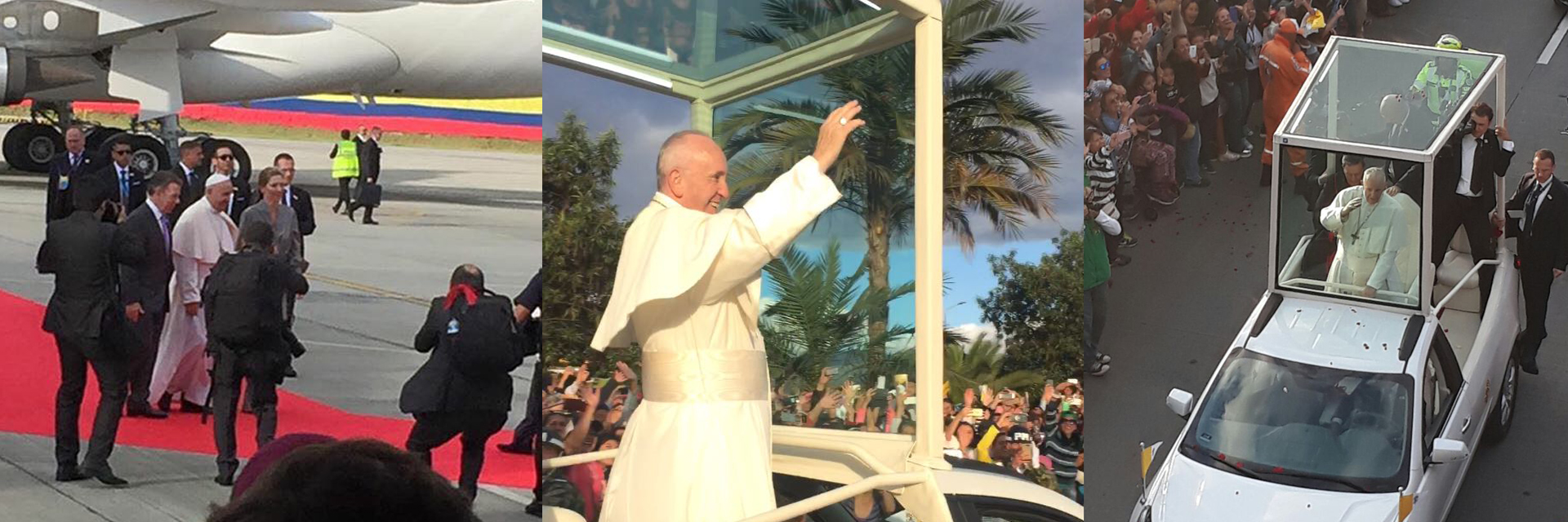 Multitudinario recibimiento del papa Francisco en Bogotá