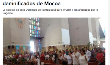 La Iglesia pide por la solidaridad con los damnificados de Mocoa