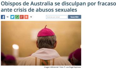 Obispos de Australia se disculpan por fracaso ante crisis de abusos sexuales
