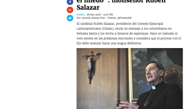 “No podemos dejarnos guiar por el miedo”: monseñor Rubén Salazar