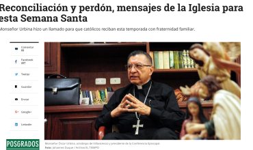 Reconciliación y perdón, mensajes de la Iglesia para esta Semana Santa