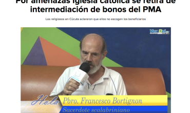 Por amenazas Iglesia católica se retira de intermediación de bonos del PMA