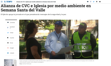 Alianza de CVC e Iglesia por medio ambiente en Semana Santa del Valle