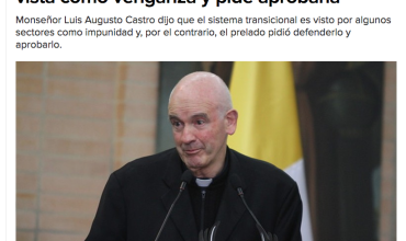 Iglesia Católica dice que JEP no debe ser vista como venganza y pide aprobarla